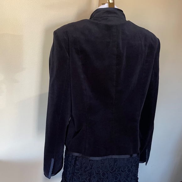 Style & Co. Black Corduroy Satin Trim Hidden Snap Front Jacket - Picture 7 of 11